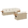 Set of 7-piece garden sofas and beige synthetic rattan cushions by , Garden sets - Ref: Foro24-3226982, Price: 787,40 €, Disc...