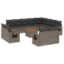 Set sofás de jardín con cojines 13 piezas ratán sintético gris de , Sofás modulares de exterior - Ref: Foro24-3224835, Precio...