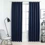 Cortinas opacas con ganchos 2 piezas azul 140x225 cm de vidaXL, Cortinas y visillos - Ref: Foro24-134455, Precio: 30,09 €, De...