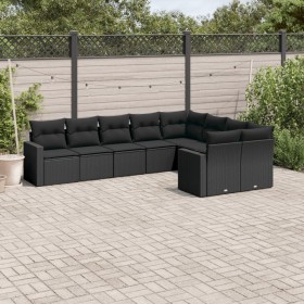 Set aus 8-teiligen Gartensofas und Kissen Kunstrattan schwarz von , Gartensets - Ref: Foro24-3219425, Preis: 527,04 €, Rabatt: %