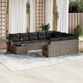 Set mit 11 Gartensofas und Kissen synthetisches Rattangrau von , Gartensets - Ref: Foro24-3220729, Preis: 731,58 €, Rabatt: %