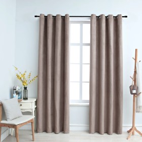 Blackout curtains with metal rings 2 pcs taupe 140x175 cm by vidaXL, Curtains and curtains - Ref: Foro24-134476, Price: 29,67...