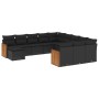 Set Gartensofas 12 Stück Kissen synthetisches Rattan schwarz von , Gartensets - Ref: Foro24-3228260, Preis: 744,95 €, Rabatt: %