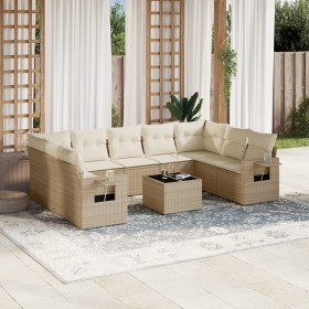 Set Gartensofas mit beigen Kissen 10 Stück synthetisches Rattan von , Gartensets - Ref: Foro24-3252945, Preis: 850,28 €, Raba...