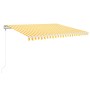 Automatic retractable awning in yellow and white, 450x350 cm. by , Awnings - Ref: Foro24-3069008, Price: 525,79 €, Discount: %