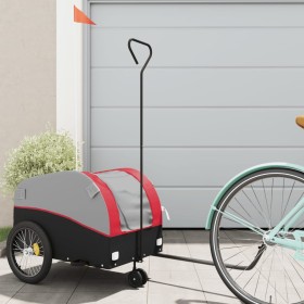 Black and red iron bicycle trailer 30 kg by , Bicycle trailers - Ref: Foro24-94139, Price: 82,99 €, Discount: %