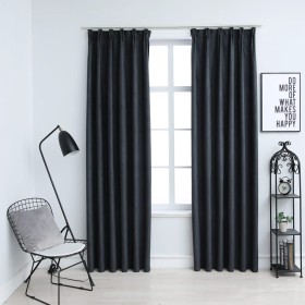 Blackout curtains with hooks 2 units anthracite gray 140x175cm by vidaXL, Curtains and curtains - Ref: Foro24-134461, Price: ...