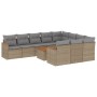 11-teiliges Gartensofa-Set mit beigen synthetischen Rattankissen von , Gartensets - Ref: Foro24-3258748, Preis: 730,69 €, Rab...