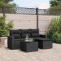 5-teiliges Gartenmöbel-Set und Kissen aus synthetischem Rattan schwarz von , Gartensets - Ref: Foro24-3218865, Preis: 301,40 ...