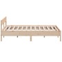 Bed frame with solid pine wood headboard 200x200cm by , Beds and slatted bases - Ref: Foro24-3216209, Price: 172,46 €, Discou...