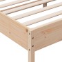 Bed frame with solid pine wood headboard 200x200cm by , Beds and slatted bases - Ref: Foro24-3216209, Price: 172,46 €, Discou...