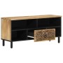 Solid mango wood TV cabinet 100x33x46 cm by , TV Furniture - Ref: Foro24-358228, Price: 101,01 €, Discount: %