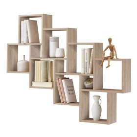 FMD Wall shelf with 11 oak-colored compartments by , Shelves and shelves - Ref: Foro24-423809, Price: 64,99 €, Discount: %