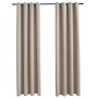 Cortinas opacas con anillas de metal 2 uds beige 140x225 cm de vidaXL, Cortinas y visillos - Ref: Foro24-134443, Precio: 35,0...