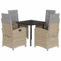 Set comedor de jardín 5 pzas con cojines ratán sintético beige de , Conjuntos de jardín - Ref: Foro24-3212592, Precio: 677,15...