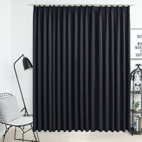 Cortina opaca con ganchos negro 290x245 cm de vidaXL, Cortinas y visillos - Ref: Foro24-134417, Precio: 31,99 €, Descuento: %