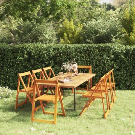 Folding garden chairs 8 pcs solid acacia wood by , Garden chairs - Ref: Foro24-3104965, Price: 243,99 €, Discount: %