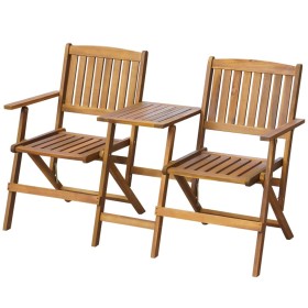 Banco de jardín plegable con mesita 140 cm madera maciza acacia de , Bancos de jardín - Ref: Foro24-42654, Precio: 155,99 €, ...