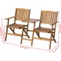 Folding garden bench with table 140 cm solid acacia wood by , garden benches - Ref: Foro24-42654, Price: 155,99 €, Discount: %