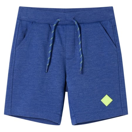 Pantalones cortos infantiles con cordón azul mélange 128 de , Pantalones de niños - Ref: Foro24-11907, Precio: 8,81 €, Descue...