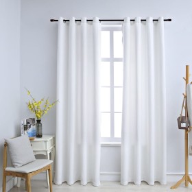 Blackout curtains metal rings 2 pcs off-white 140x225 cm by vidaXL, Curtains and curtains - Ref: Foro24-134483, Price: 38,99 ...