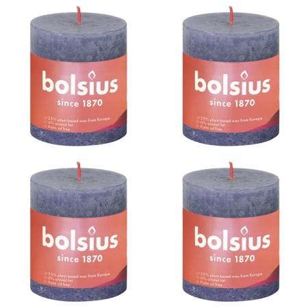 Bolsius Shine rustic candles 4 units twilight blue 80x68 mm by Bolsius, Candles - Ref: Foro24-440820, Price: 15,99 €, Discoun...