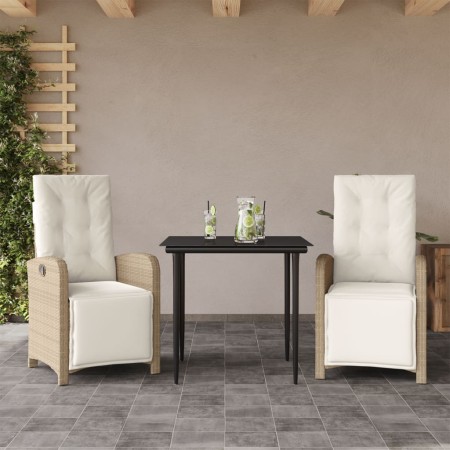 Garden set 3 pieces synthetic rattan chairs and table with beige cushion by , Garden sets - Ref: Foro24-3212570, Price: 390,2...