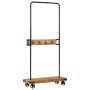 Solid wood and iron clothes rack with wheels, 90x35x190 cm by , Hat and coat racks - Ref: Foro24-358580, Price: 95,07 €, Disc...