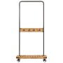 Solid wood and iron clothes rack with wheels, 90x35x190 cm by , Hat and coat racks - Ref: Foro24-358580, Price: 95,07 €, Disc...