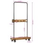 Solid wood and iron clothes rack with wheels, 90x35x190 cm by , Hat and coat racks - Ref: Foro24-358580, Price: 95,07 €, Disc...