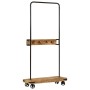 Solid wood and iron clothes rack with wheels, 90x35x190 cm by , Hat and coat racks - Ref: Foro24-358580, Price: 95,07 €, Disc...