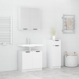 Set de muebles de baño 3 piezas madera contrachapada blanco de , Muebles de baño - Ref: Foro24-3115868, Precio: 172,30 €, Des...