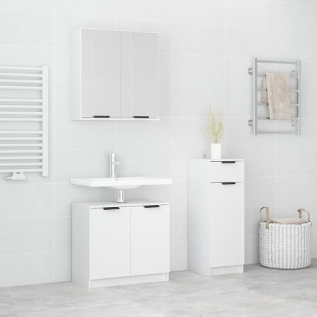 Set de muebles de baño 3 piezas madera contrachapada blanco de , Muebles de baño - Ref: Foro24-3115868, Precio: 184,77 €, Des...