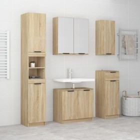 Bathroom furniture set 5 pieces sonoma oak plywood by , Bathroom furniture - Ref: Foro24-3115854, Price: 312,99 €, Discount: %