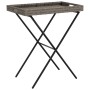 Gray synthetic rattan folding tray table 65x40x75 cm by , Garden tables - Ref: Foro24-365129, Price: 46,43 €, Discount: %