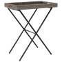 Gray synthetic rattan folding tray table 65x40x75 cm by , Garden tables - Ref: Foro24-365129, Price: 46,43 €, Discount: %