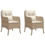 Garden armchairs with cushions 2 units beige synthetic rattan by , Garden chairs - Ref: Foro24-365148, Price: 223,81 €, Disco...