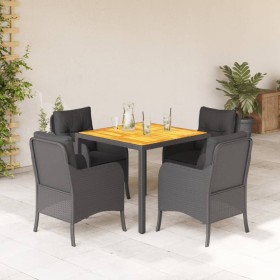 5-teiliges Gartenmöbel-Set mit schwarzen synthetischen Rattankissen von , Gartensets - Ref: Foro24-3211867, Preis: 497,99 €, ...