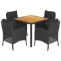 Set de muebles jardín 5 pzas con cojines ratán sintético negro de , Conjuntos de jardín - Ref: Foro24-3211867, Precio: 498,68...