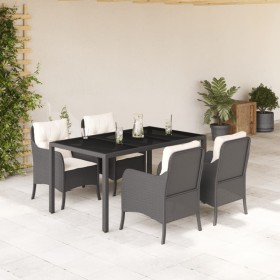 5-teiliges Gartenmöbel-Set mit schwarzen synthetischen Rattankissen von , Gartensets - Ref: Foro24-3211844, Preis: 519,32 €, ...