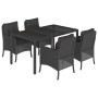 Set de muebles jardín 5 pzas con cojines ratán sintético negro de , Conjuntos de jardín - Ref: Foro24-3211850, Precio: 532,32...