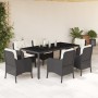 7-piece garden dining set and black synthetic rattan cushions by , Garden sets - Ref: Foro24-3211846, Price: 739,32 €, Discou...