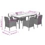 Set de comedor de jardín 7 pzas y cojines ratán sintético negro de , Conjuntos de jardín - Ref: Foro24-3211852, Precio: 756,8...