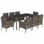 Garden dining set 9 pieces and gray synthetic rattan cushions by , Garden sets - Ref: Foro24-3211859, Price: 1,00 €, Discount: %