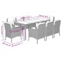 Garden dining set 9 pieces and gray synthetic rattan cushions by , Garden sets - Ref: Foro24-3211859, Price: 1,00 €, Discount: %