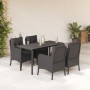 5-teiliges Gartenmöbel-Set mit schwarzen synthetischen Rattankissen von , Gartensets - Ref: Foro24-3211929, Preis: 467,44 €, ...