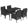 Set de muebles jardín 5 pzas con cojines ratán sintético negro de , Conjuntos de jardín - Ref: Foro24-3211929, Precio: 467,44...