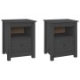 Bedside tables 2 pcs solid gray pine wood 40x35x49 cm by vidaXL, Nightstands - Ref: Foro24-813714, Price: 79,73 €, Discount: %