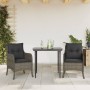 3-teilige Garten-Essgruppe mit grauen synthetischen Rattankissen von , Gartensets - Ref: Foro24-3211948, Preis: 308,47 €, Rab...