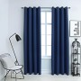 Blackout curtains with metal rings 2 units blue 140x175 cm by vidaXL, Curtains and curtains - Ref: Foro24-134450, Price: 30,8...